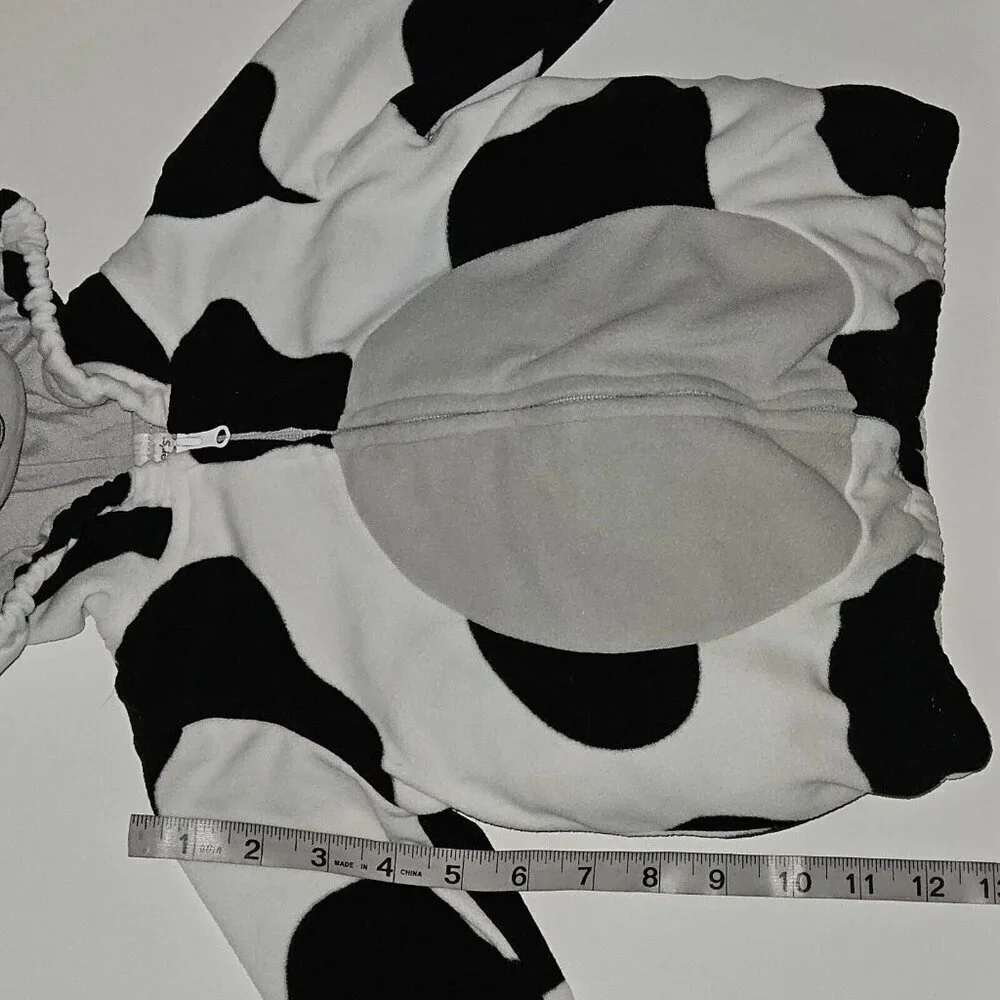 Carter's Black White Cow Halloween Costume Baby 12 Months Hooded JACKET ONLY